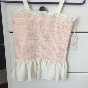 girls smocked ruffled peplum top